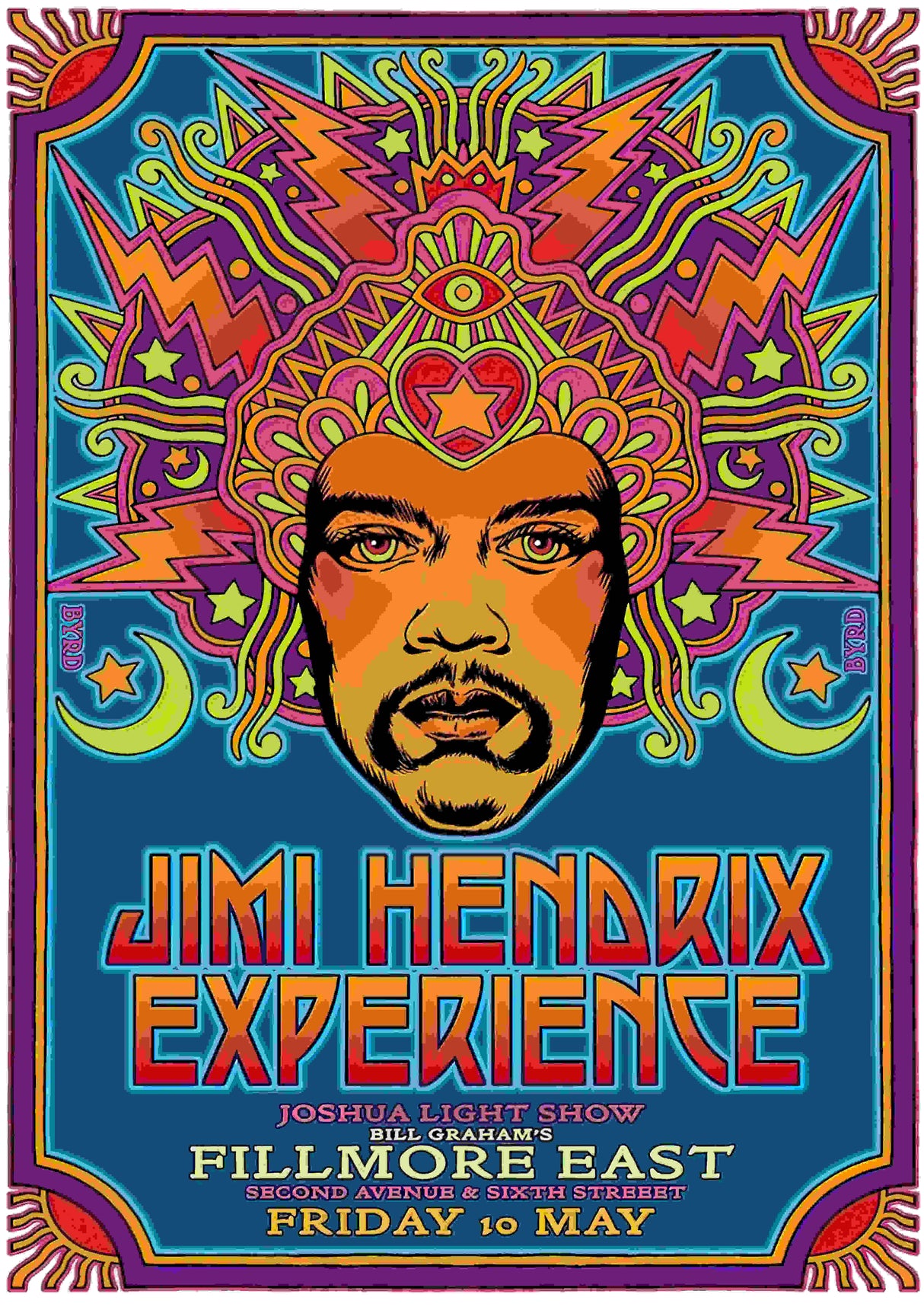 jimi hendrix Vintage Gig A2 Size Posters-Pixel Demon