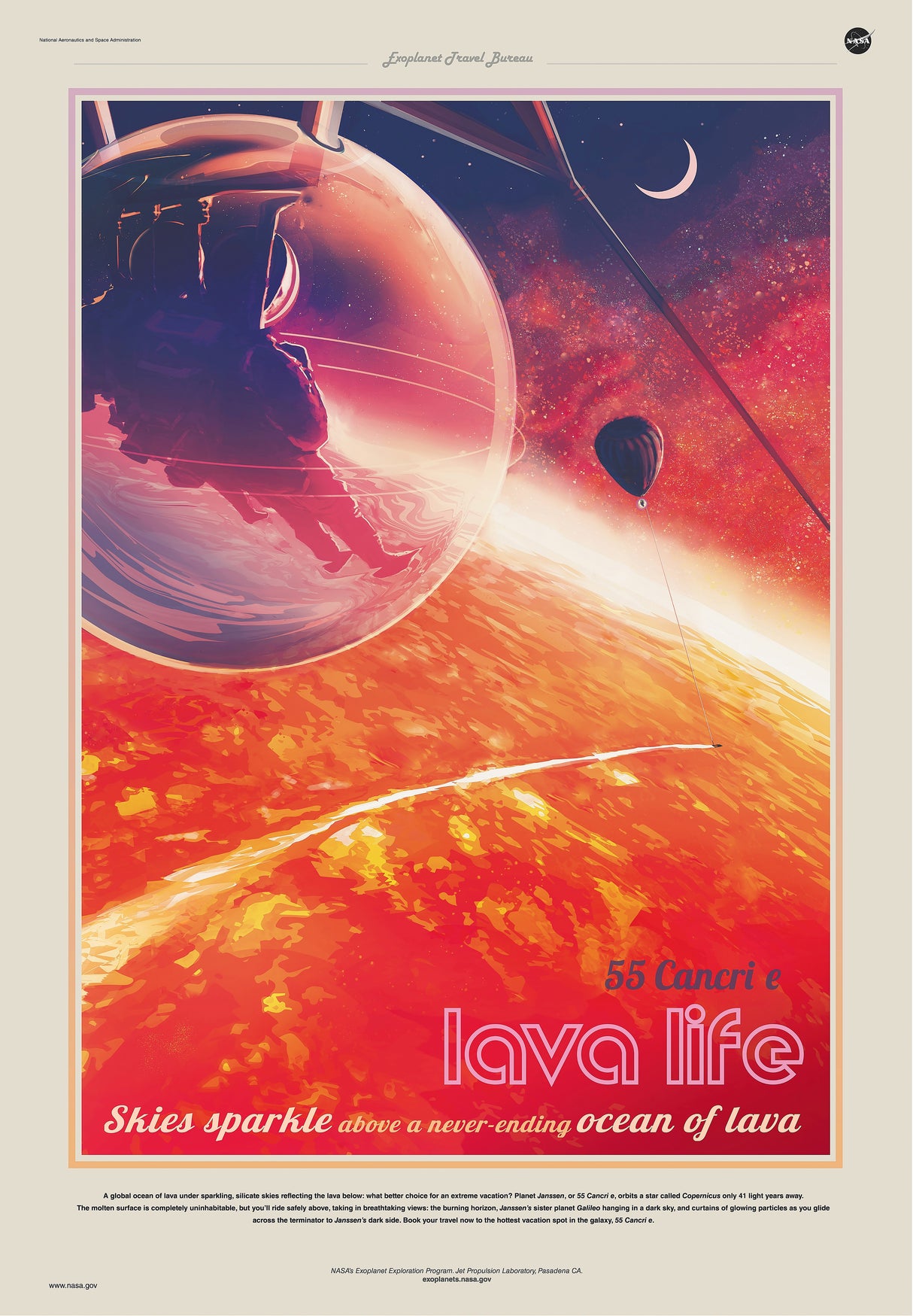 Retro NASA Space Travel Style Cancri E A2 Size Posters-Pixel Demon