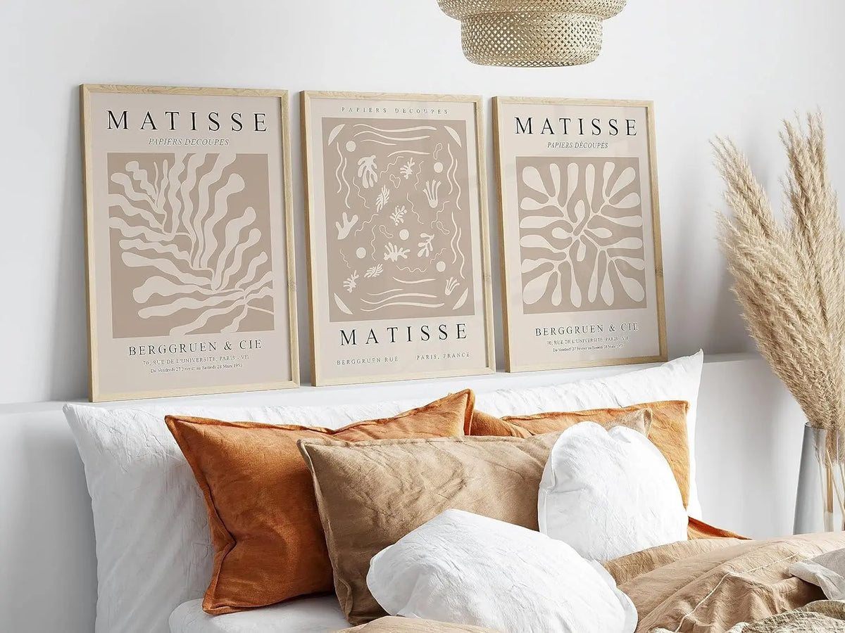 Set of 3 Matisse Neutral Wall Art A2 Size Posters-Pixel Demon