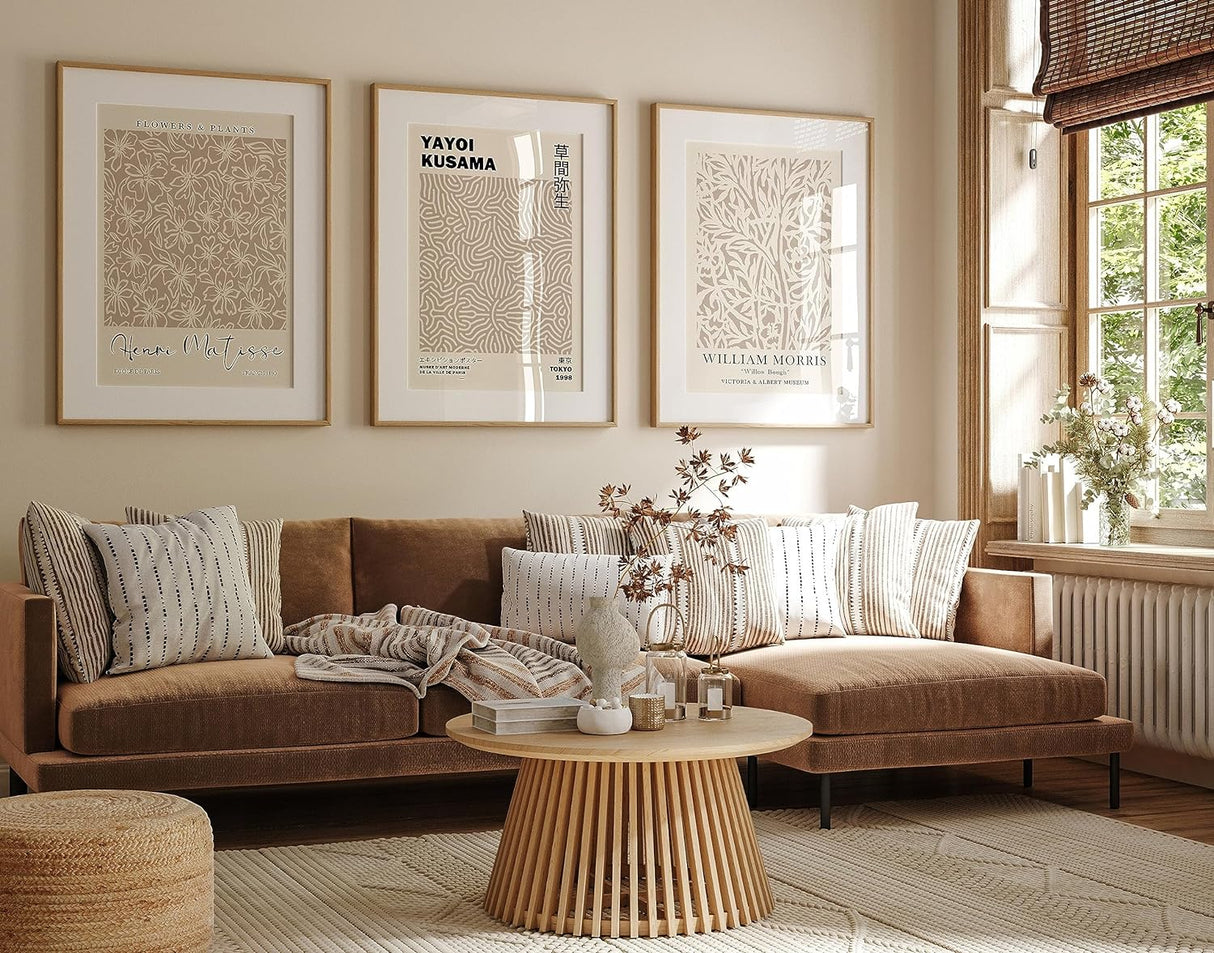 Set of 3 Matisse William Morris Neutral A2 Size Posters-Pixel Demon