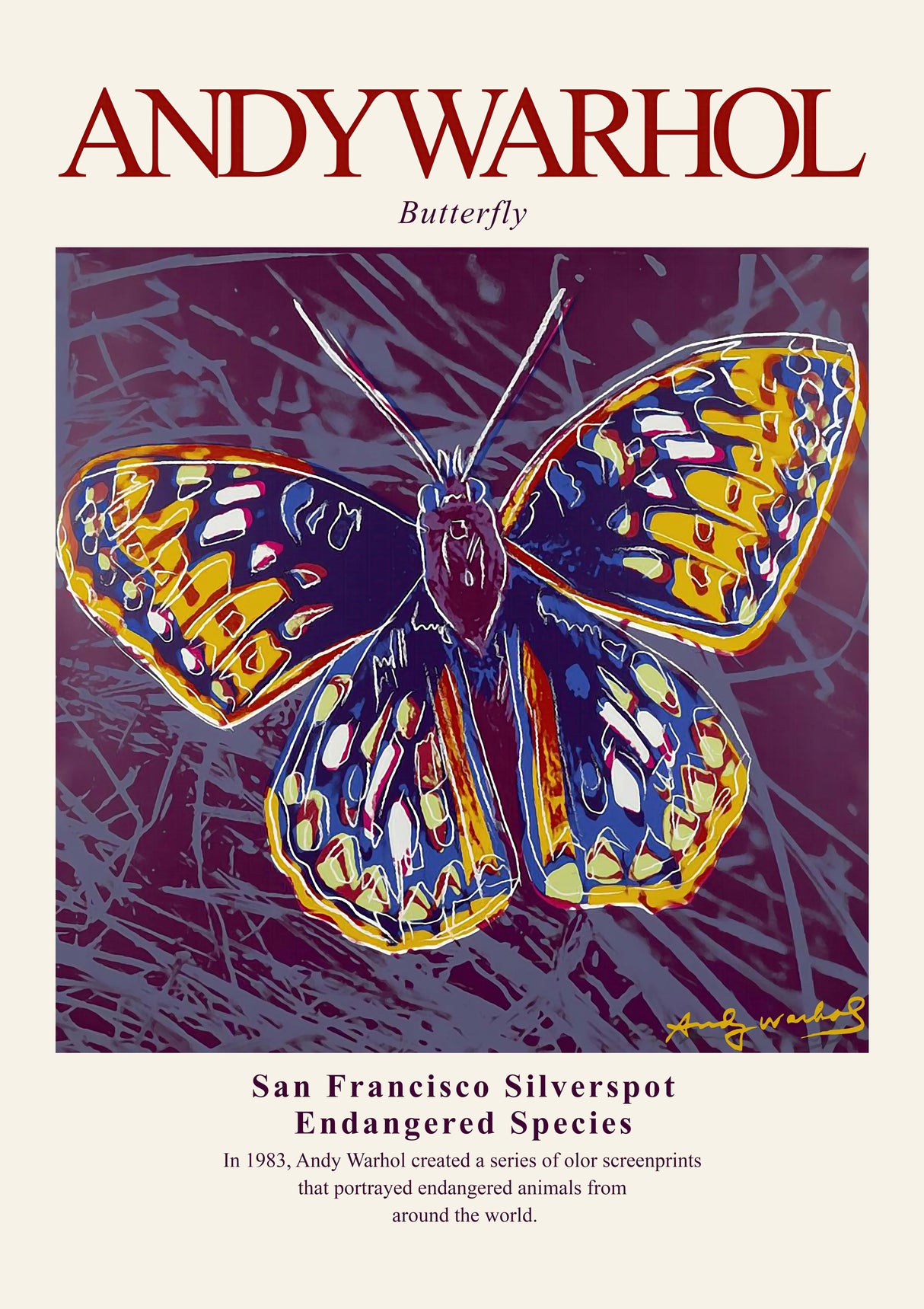 Andy Warhol Butterfly A2 Size Posters-Pixel Demon