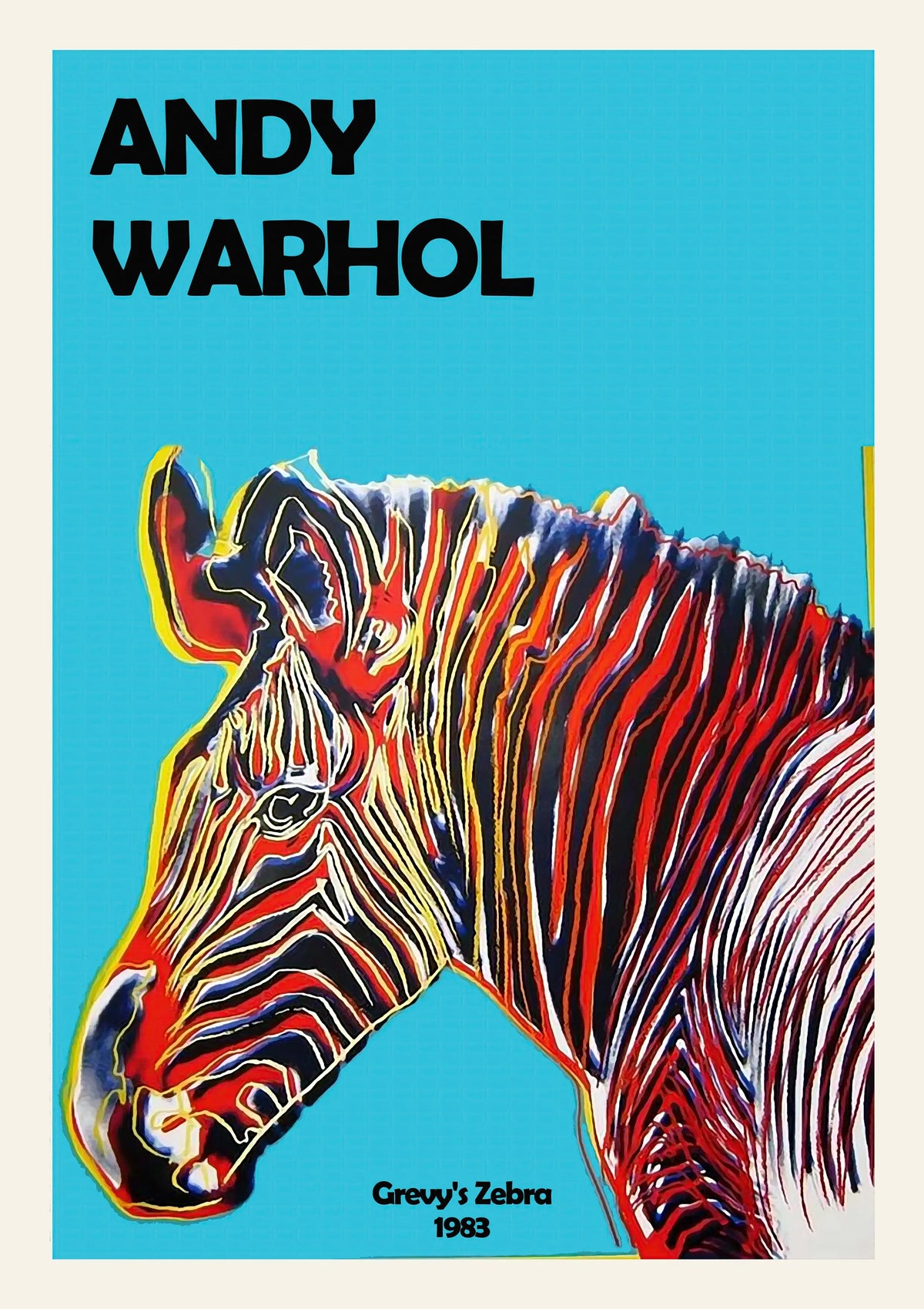 Andy Warhol Zebra A2 Size Posters-Pixel Demon