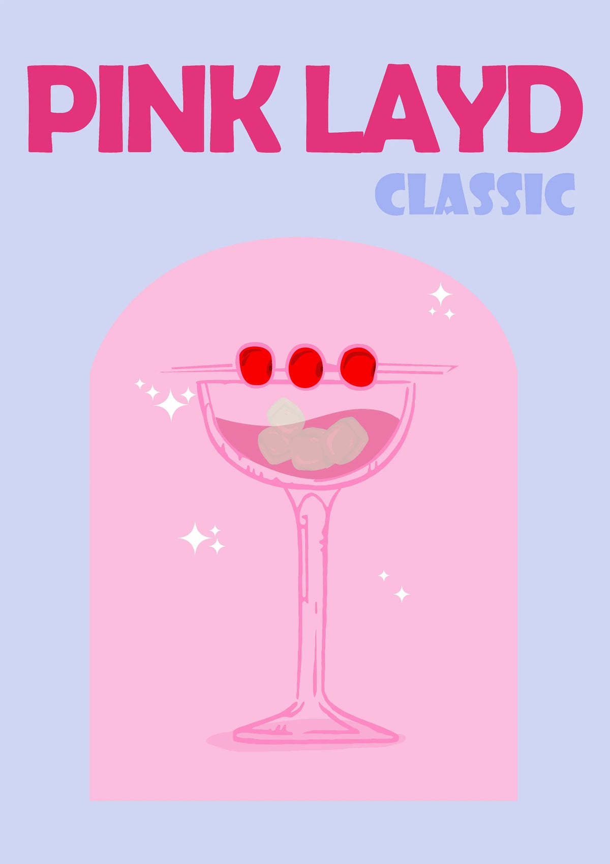 Retro Cocktail Wall Art Pink Layd A2 Size Posters-Pixel Demon