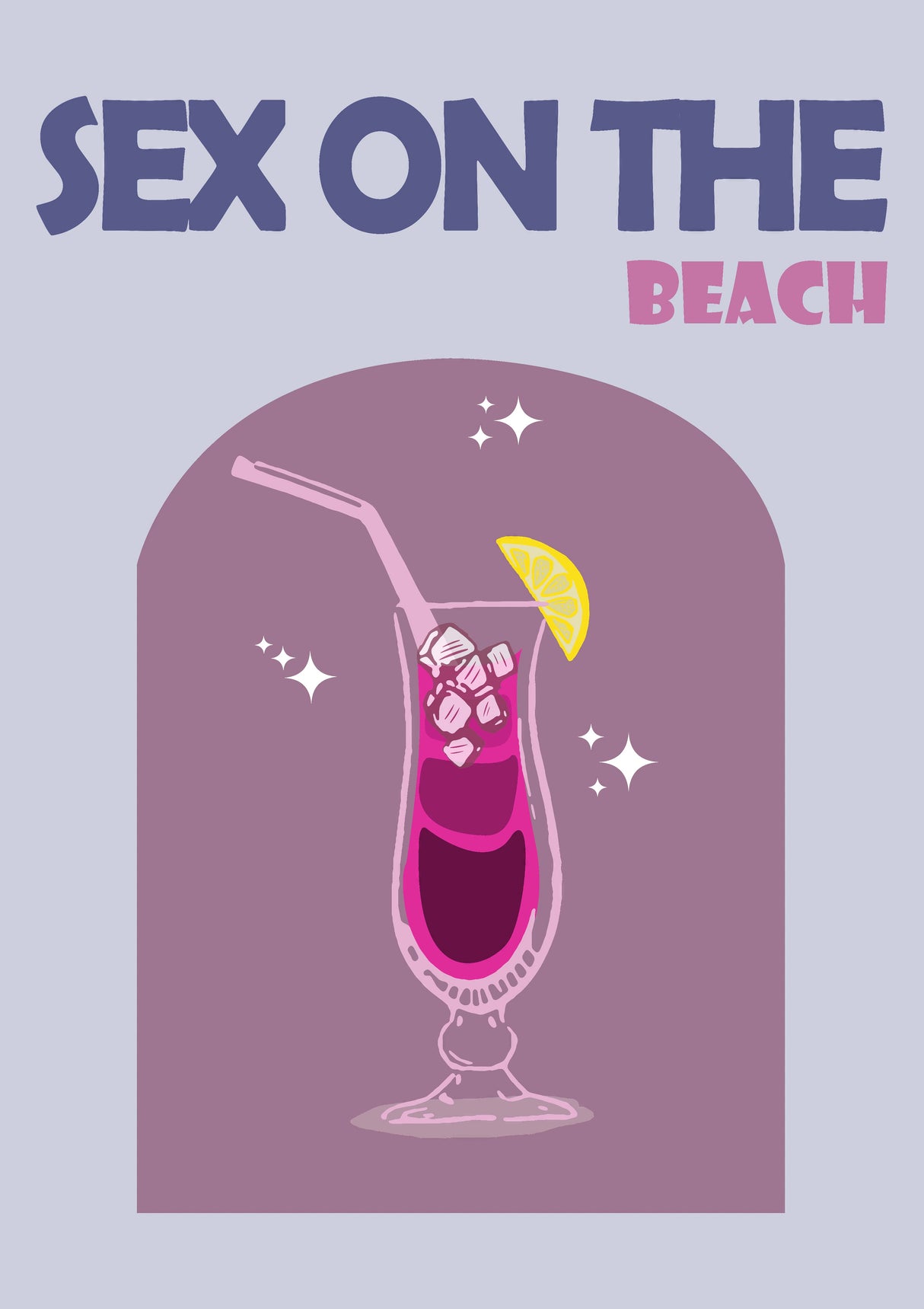 Retro Cocktail Wall Art Sex On The Beach A2 Size Posters-Pixel Demon