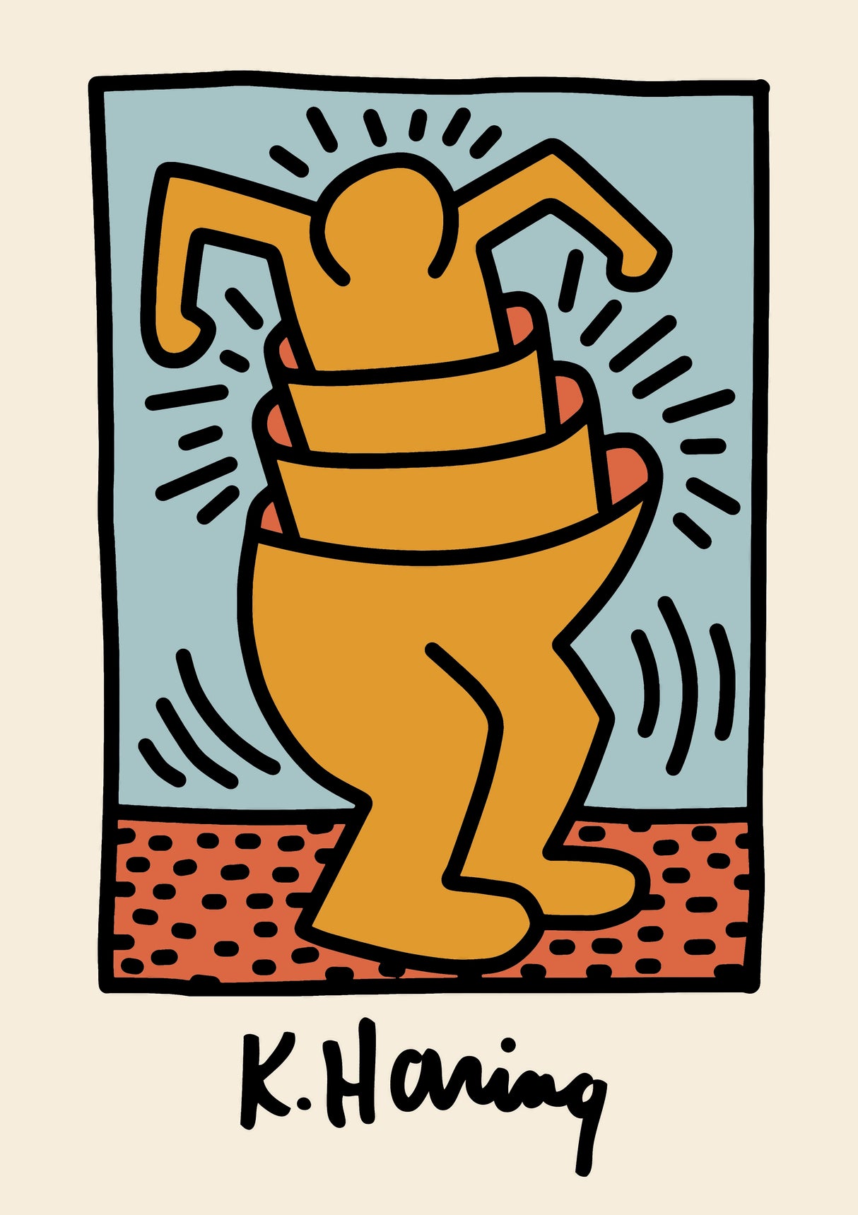 Keith Haring K Man A2 Size Posters-Pixel Demon