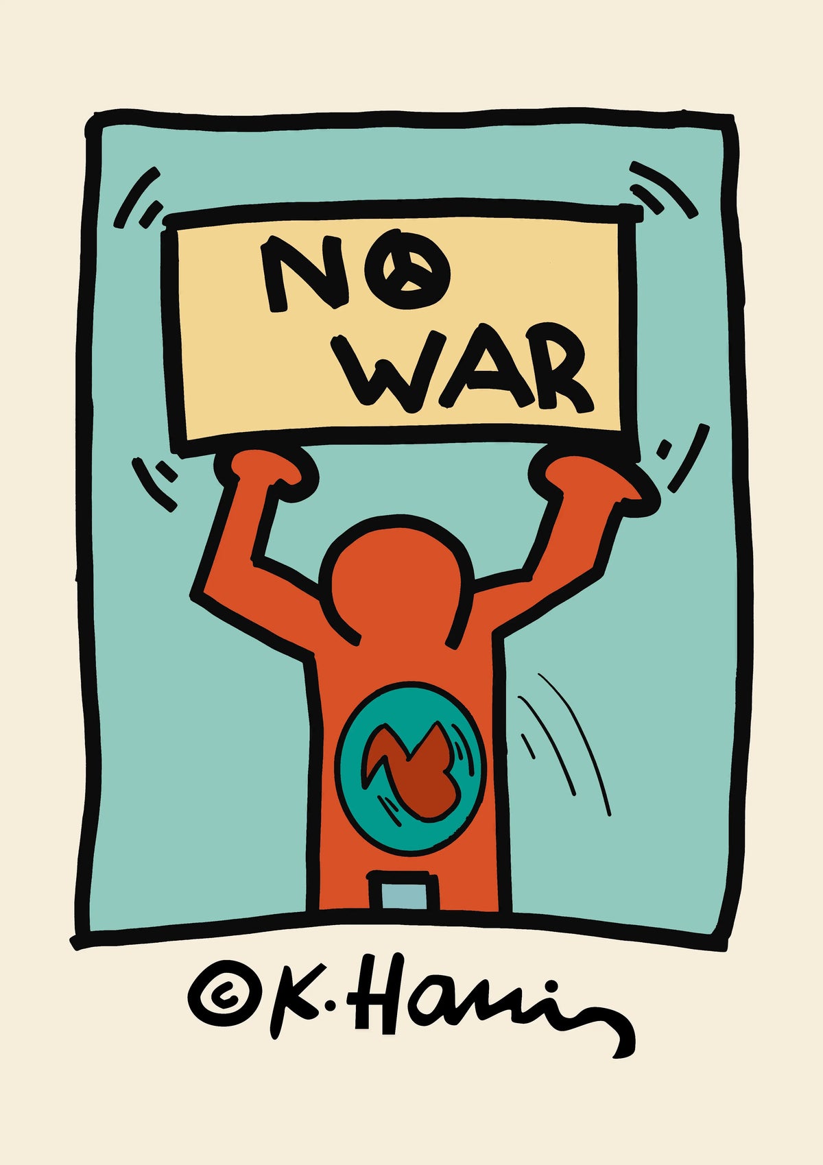 Keith Haring No War A2 Size Posters-Pixel Demon
