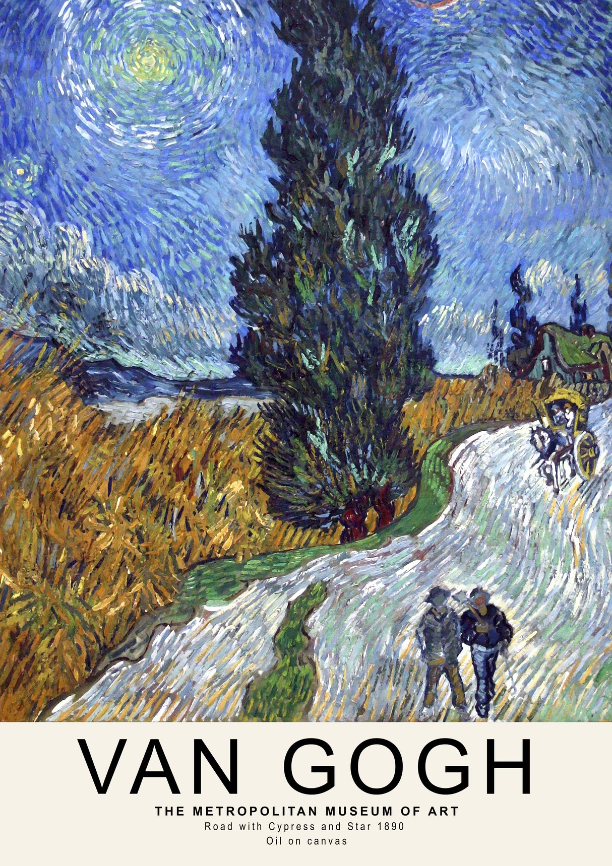 Van Gogh Cypress Star A2 Size Posters-Pixel Demon