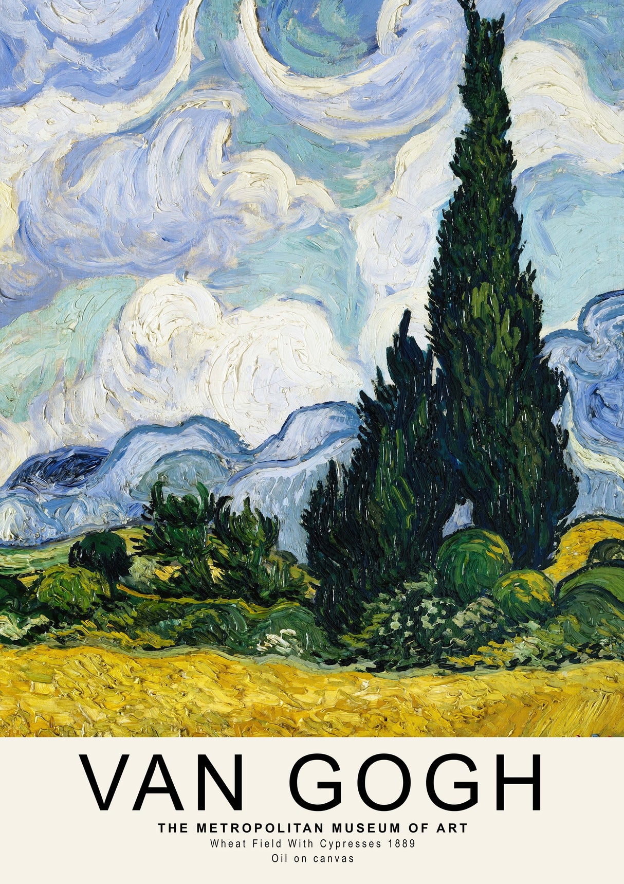 Van Gogh Cypresses 1 A2 Size Posters-Pixel Demon