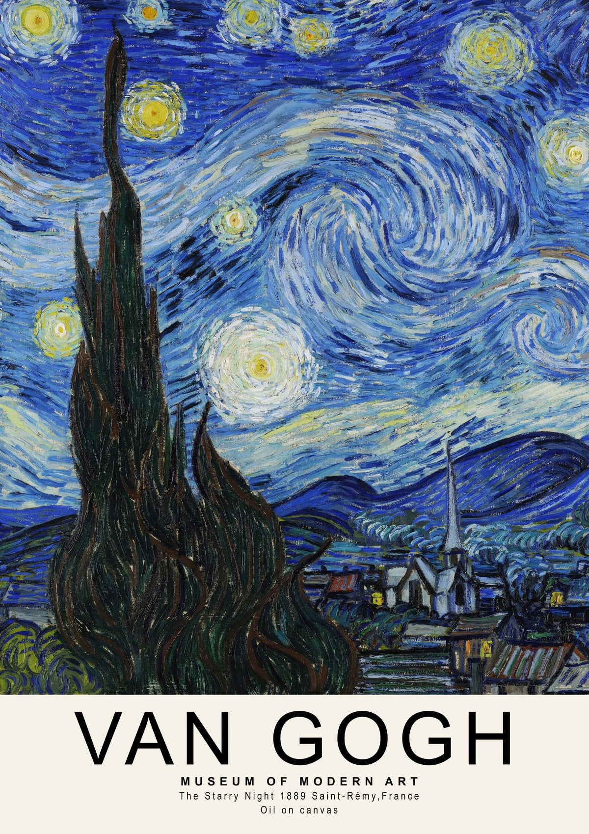 Van Gogh The Starry Night A2 Size Posters-Pixel Demon