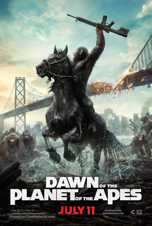 Dawn of the Planet of the Apes A2 Movie Poster-Pixel Demon