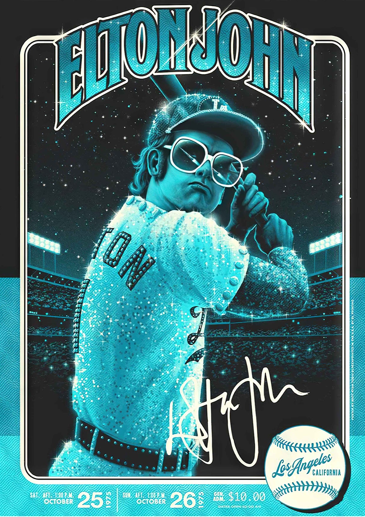 Elton John 2 Vintage Gig A2 Size Posters-Pixel Demon