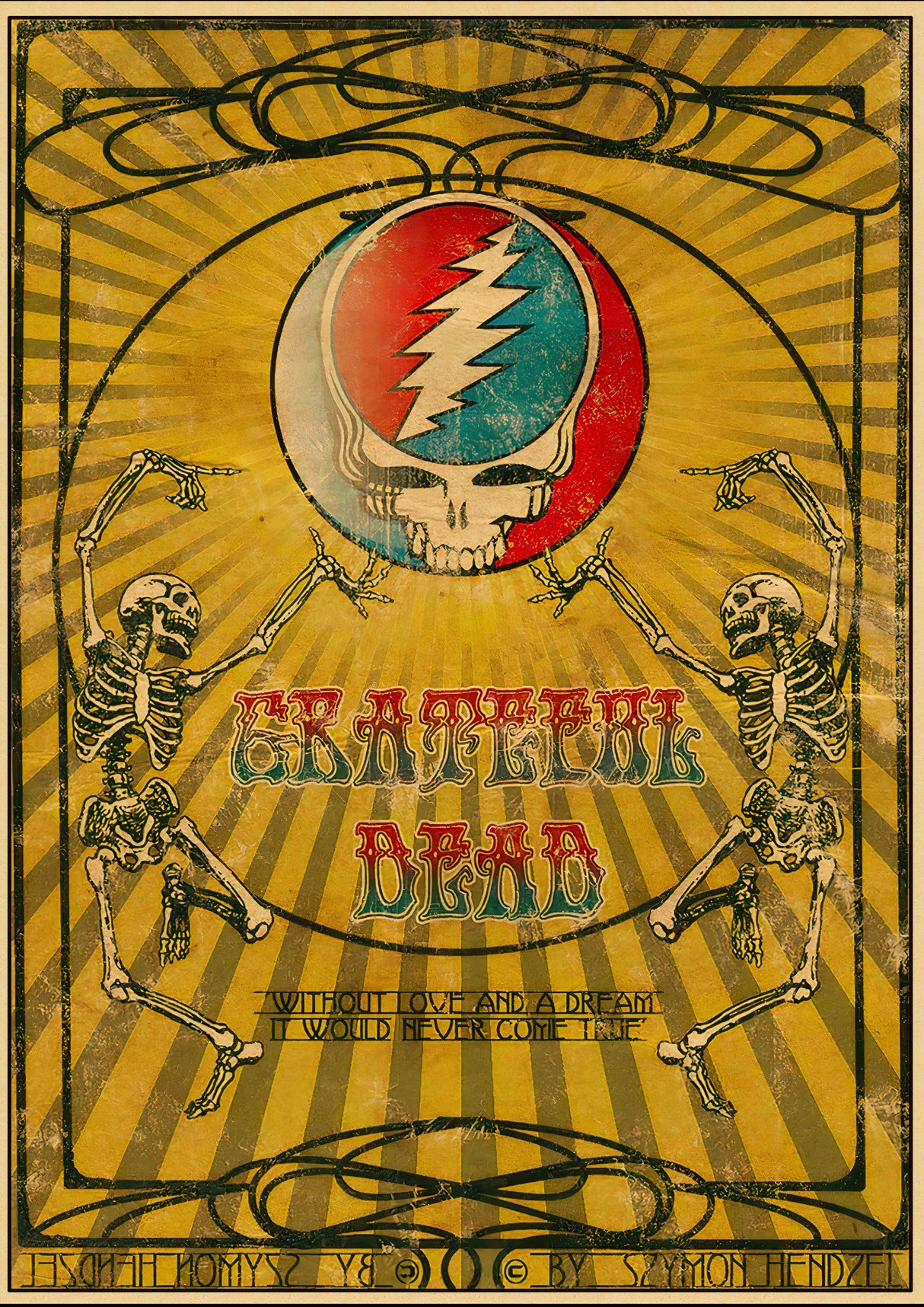 grateful dead 2 Vintage Gig A2 Size Posters-Pixel Demon