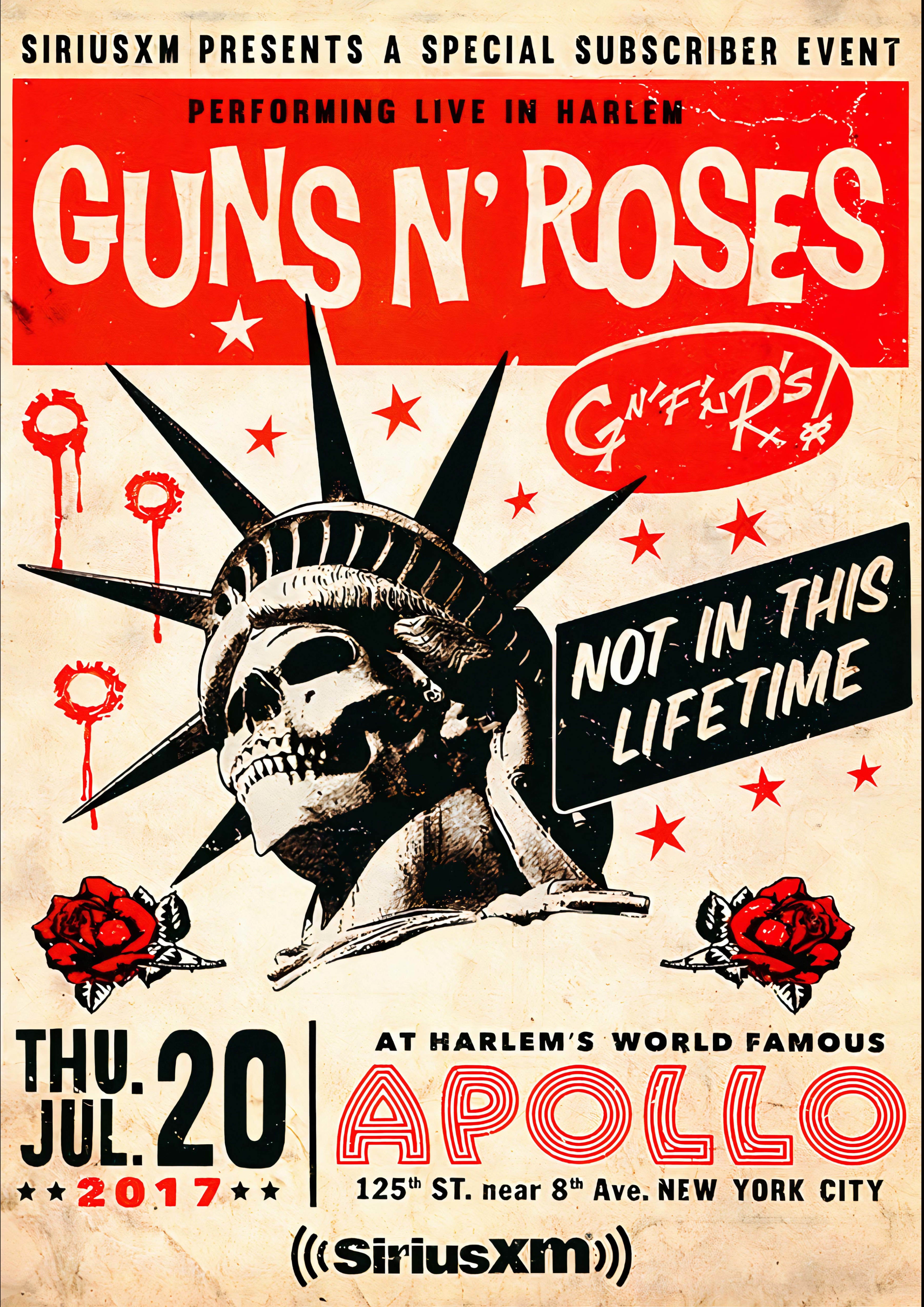 Guns N' Roses ポスター GUNS AND ROSES - APPETITE FOR DESTRUCTION - APOLLO THEATRE