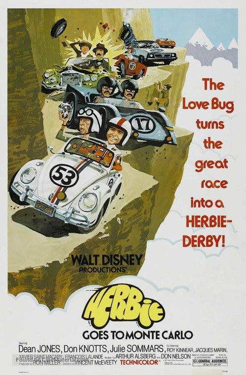 Pixel Demon Herbie Goes to Monte Carlo Movie Poster A2 Size