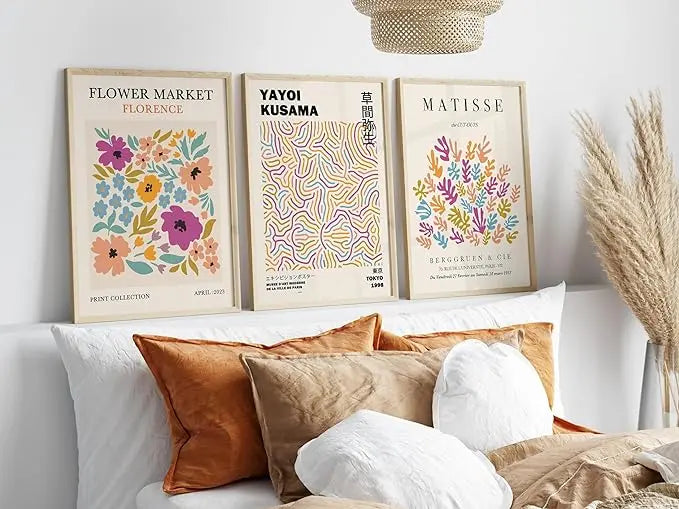Matisse Kusama Wall Art Set Of 3 Pastel Color A2 Size Posters-Pixel Demon
