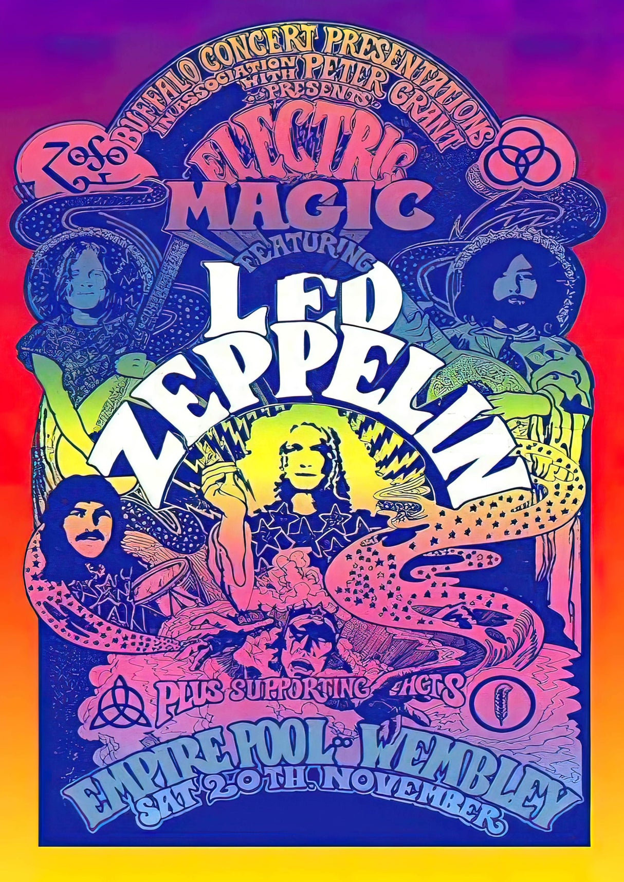 led zepplin 3 Vintage Gig A2 Size Posters-Pixel Demon