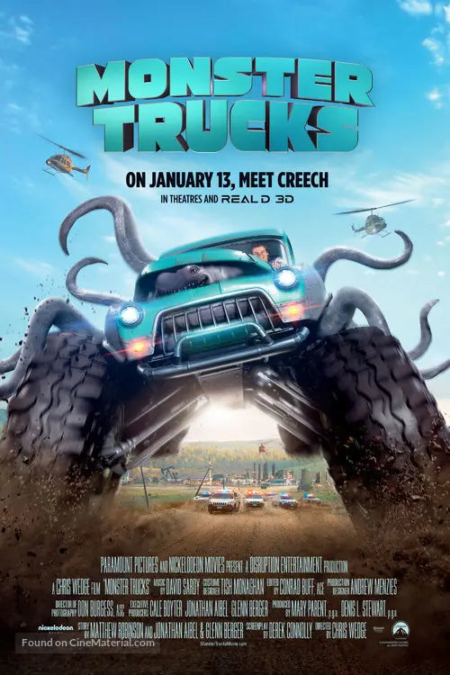 Pixel Demon Monster Trucks Movie Poster A2 Size