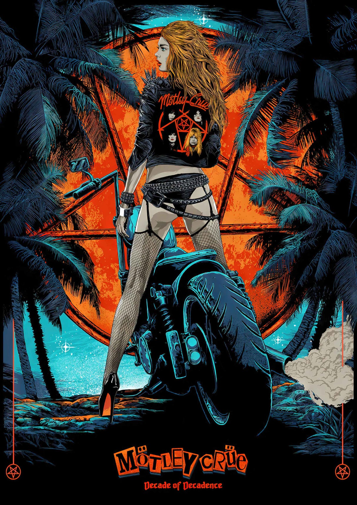 Motley Crue 3 Vintage Gig A2 Size Posters-Pixel Demon