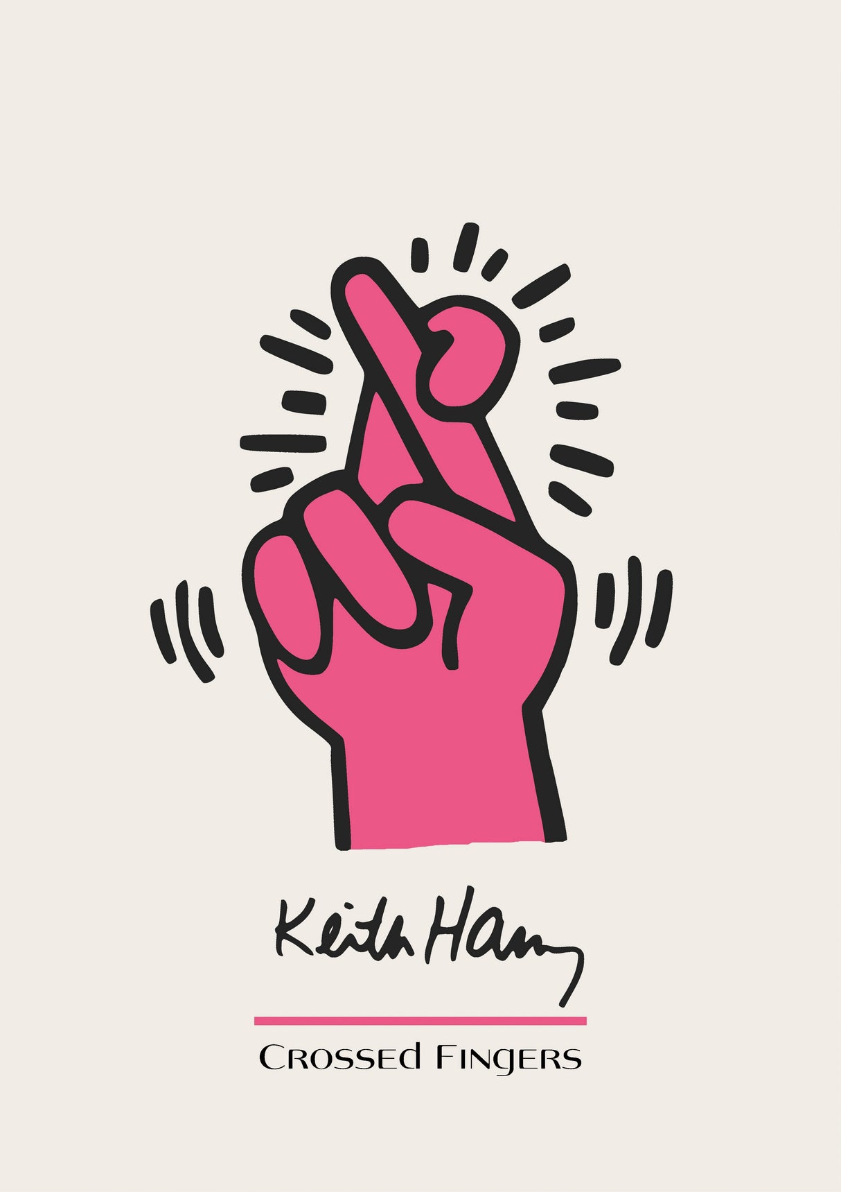 Pink Keith Haring Wall Art Design 2 A2 Size Posters-Pixel Demon