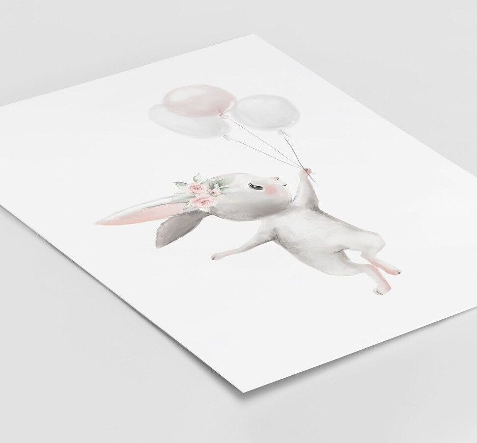 Ballerina Bunny Poster Prints Nursery Wall Art Full Set A2 Poster - Pixel Demon