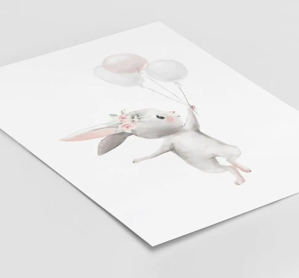 Ballerina Bunny Poster Prints Nursery Wall Art Full Set A2 Poster - Pixel Demon
