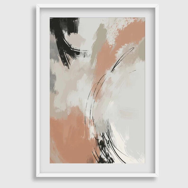 Teracotta Neutral Abstract Wall Art Set Of 3 A2 Posters - Pixel Demon