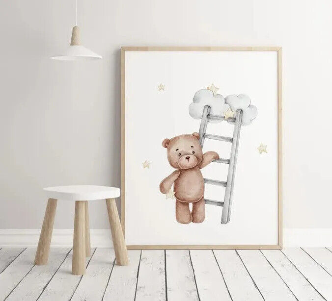 Teddy Bear Poster Prints Nursery Wall Art A2 Posters Full Set - Pixel Demon
