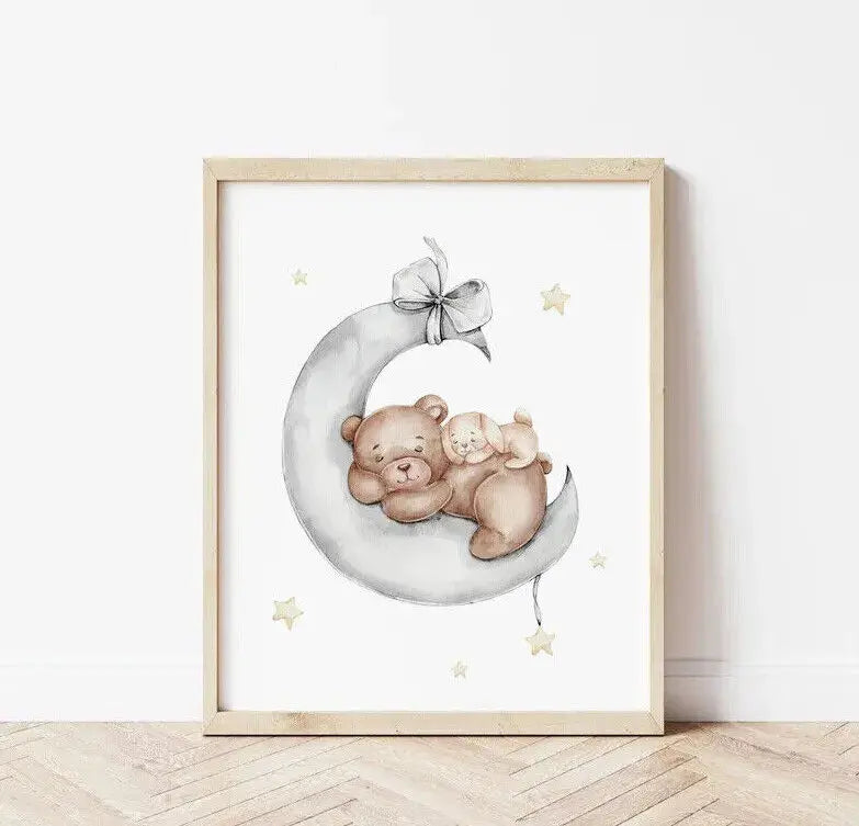 Teddy Bear Poster Prints Nursery Wall Art A2 Posters Full Set - Pixel Demon