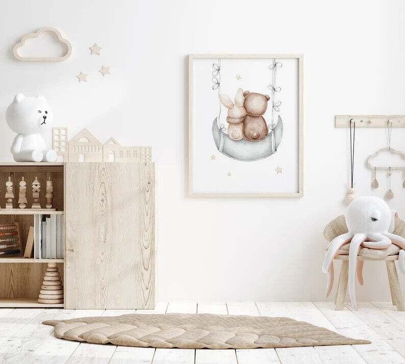 Teddy Bear Poster Prints Nursery Wall Art A2 Posters Full Set - Pixel Demon