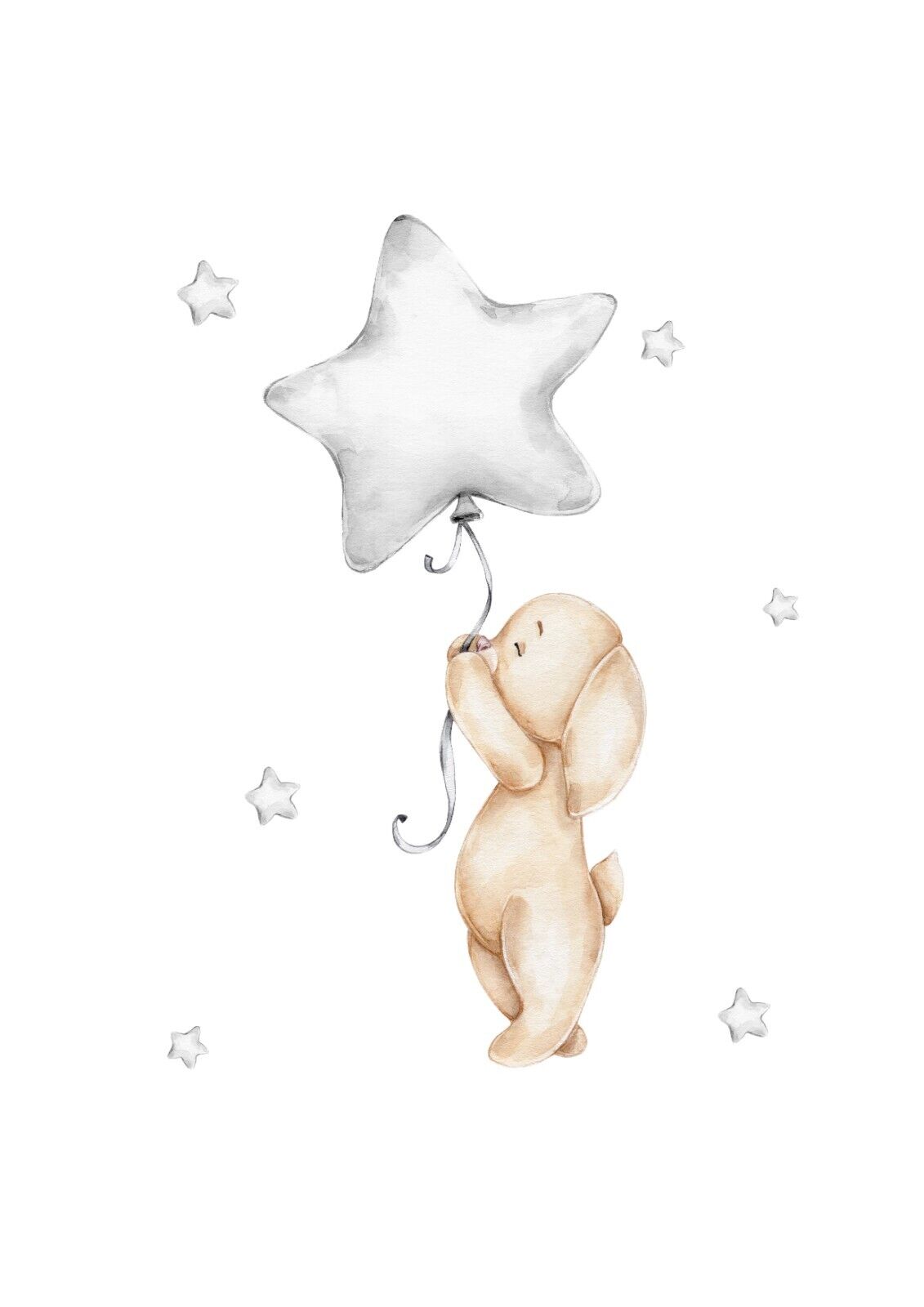 Cute Bunny Poster Prints Nursery Wall Art A2 Posters Full Set - Pixel Demon