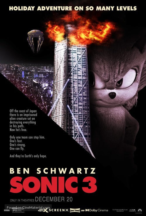 Sonic the Hedgehog 3 Movie Poster A2 Size Version 11