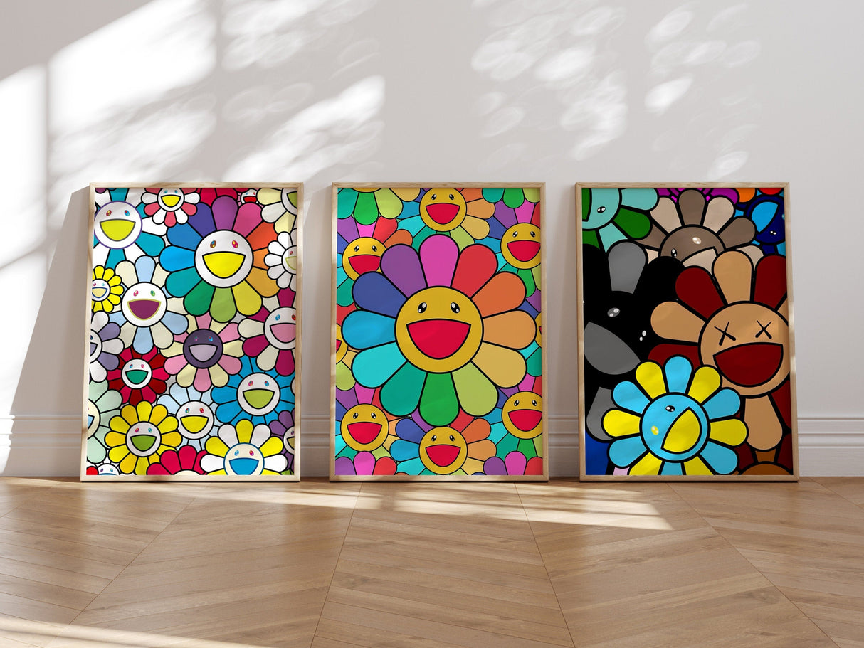 Takashi Murakami Wall Art Set Of 3 A2 Size Posters-Pixel Demon