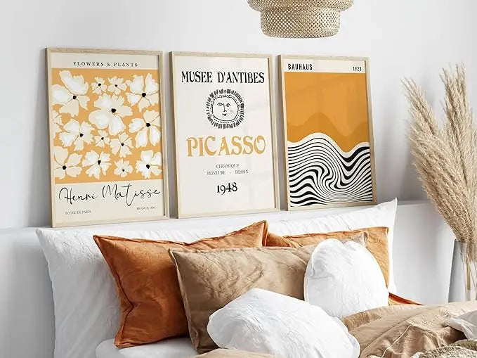 Matisse Bauhaus Picasso Wall Art Ocre Set A2 Size Posters-Pixel Demon
