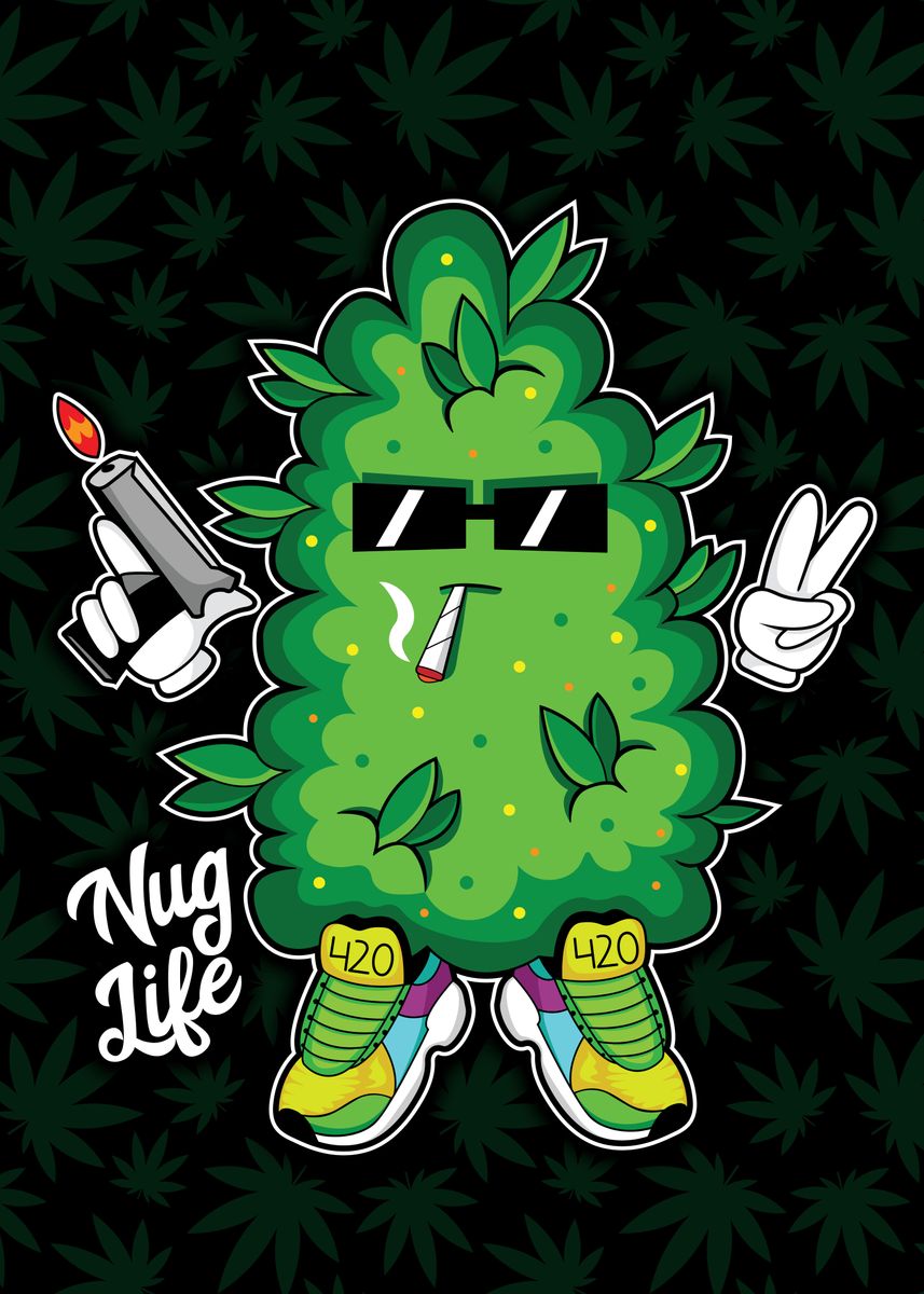Cannabis Stoner Wall Art Design 19 A2 Size Posters-Pixel Demon