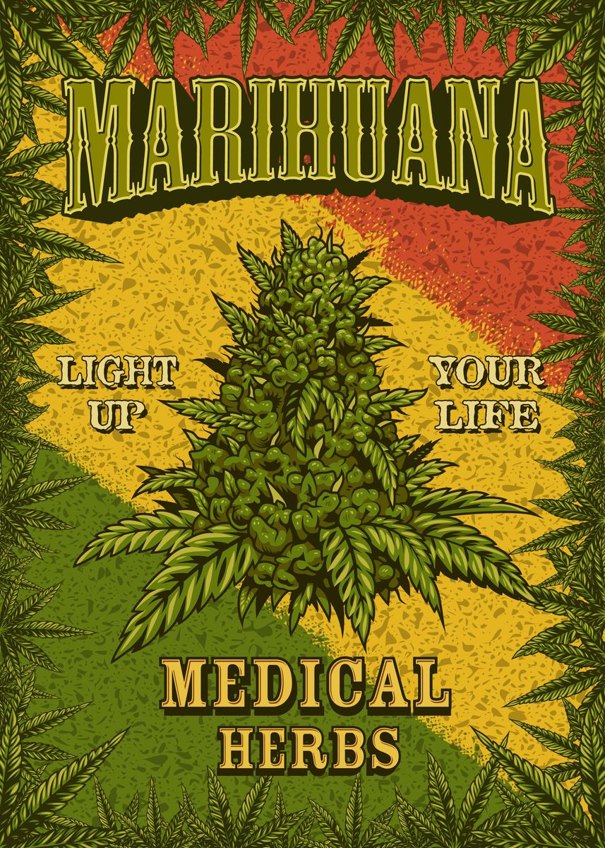 Cannabis Stoner Wall Art Design 2 A2 Size Posters-Pixel Demon
