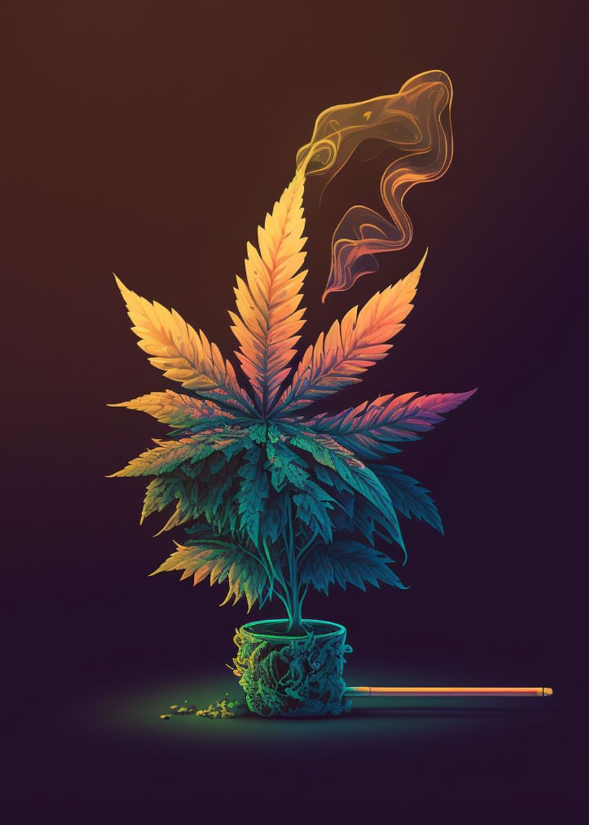 Cannabis Stoner Wall Art Design 41 A2 Size Posters-Pixel Demon