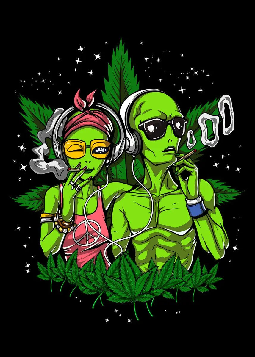 Cannabis Stoner Wall Art Design 5 A2 Size Posters-Pixel Demon
