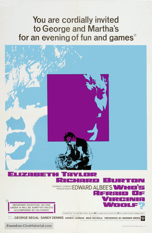 Pixel Demon Who's Afraid of Virginia Woolf? Movie Poster A2 Size