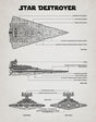 Star Wars Retro Blue Print Star Destroyer  A2 Size Posters-Pixel Demon