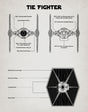 Star Wars Retro Blue Print Tie Fighter  A2 Size Posters-Pixel Demon