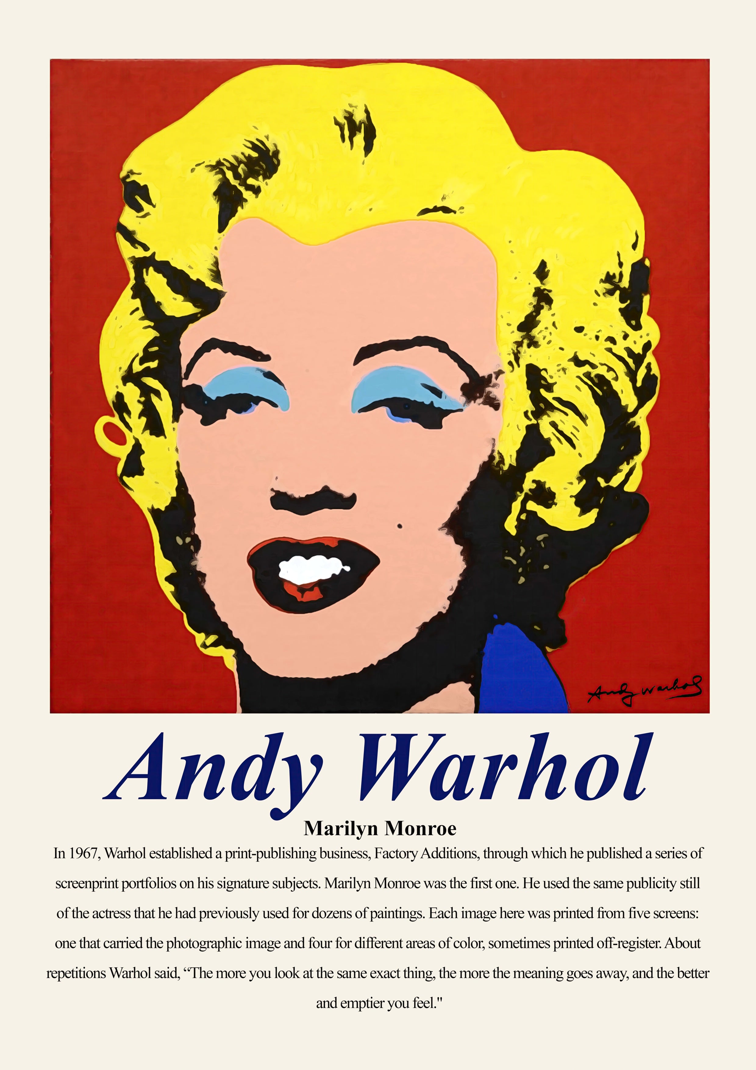Andy Warhol Marilyn Monroe A2 Size Posters – Pixel Demon