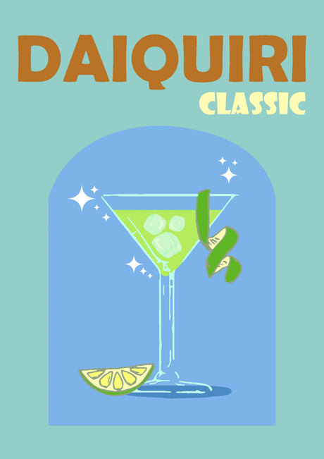 Retro Cocktail Wall Art Daiquiri A2 Size Posters-Pixel Demon