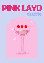 Retro Cocktail Wall Art Pink Layd A2 Size Posters-Pixel Demon