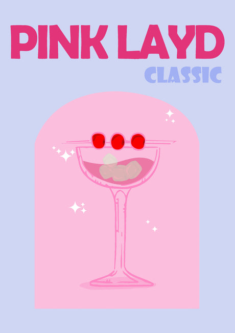 Retro Cocktail Wall Art Pink Layd A2 Size Posters-Pixel Demon