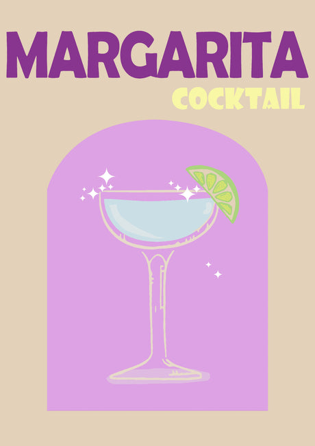 Retro Cocktail Wall Art Margarita A2 Size Posters-Pixel Demon