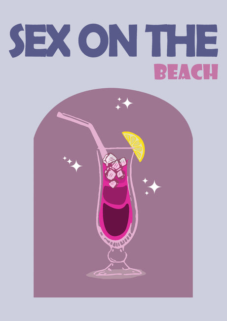 Retro Cocktail Wall Art Sex On The Beach A2 Size Posters-Pixel Demon