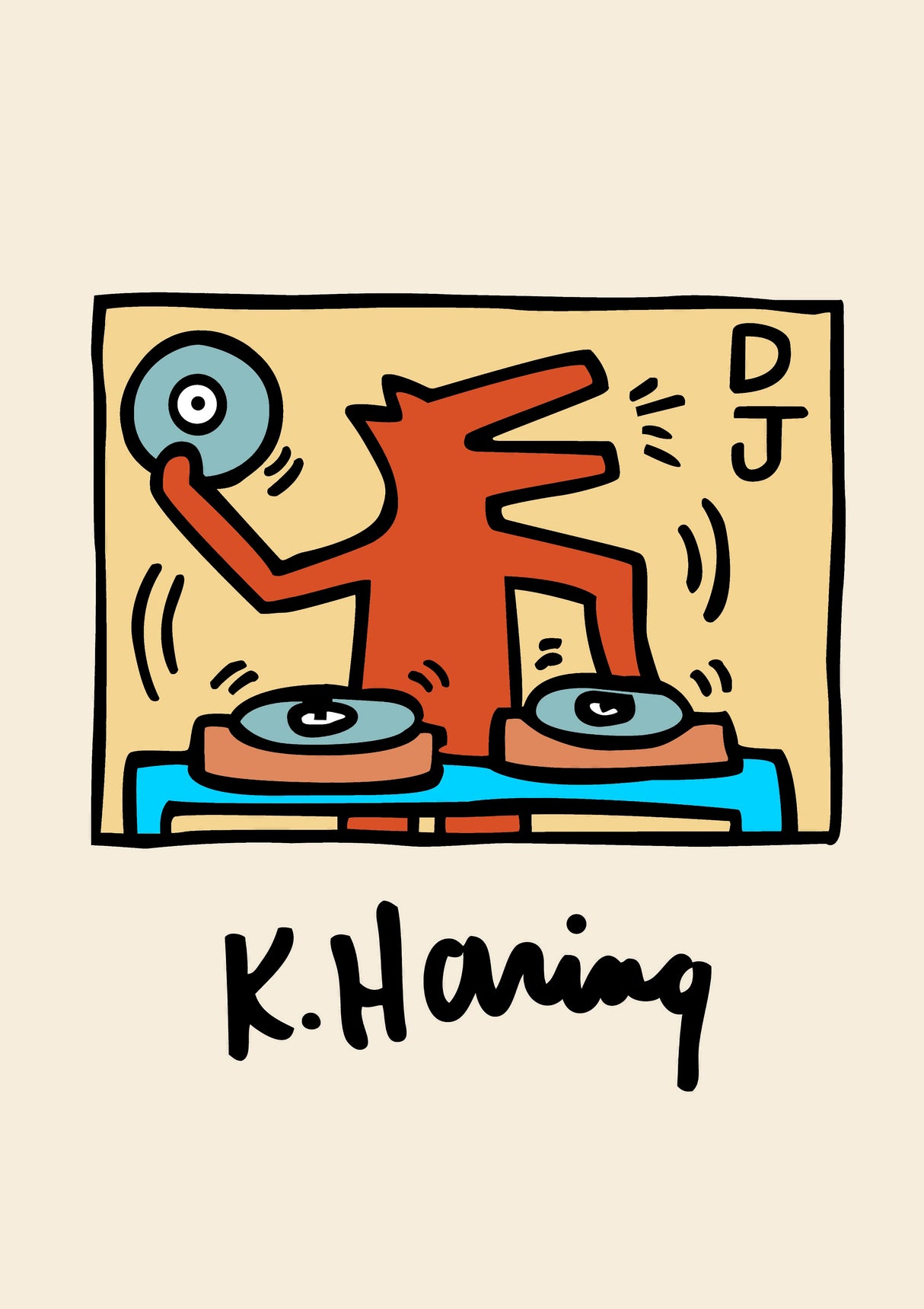 Keith Haring DJ A2 Size Posters-Pixel Demon