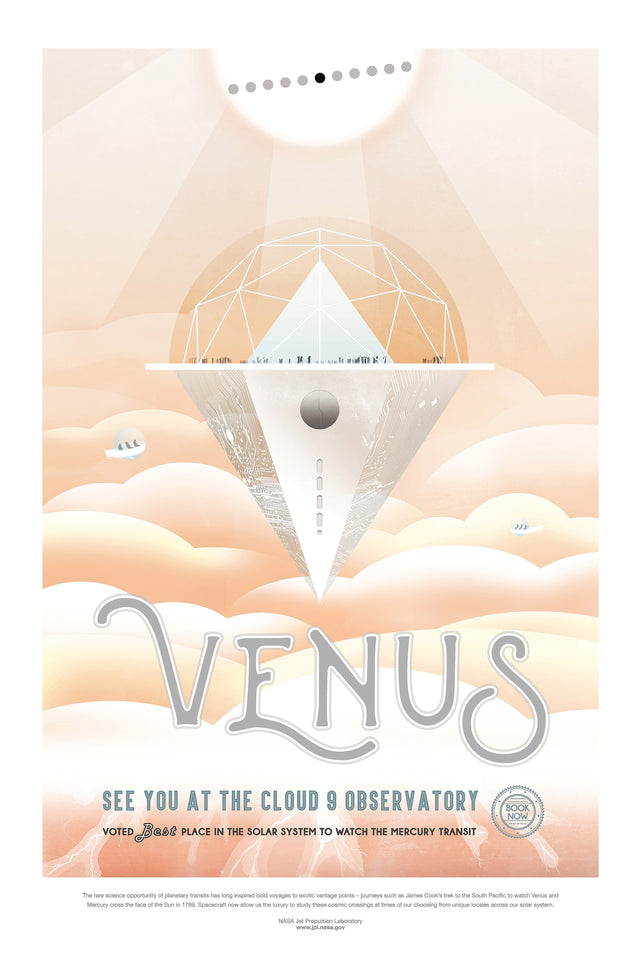 Retro NASA Space Travel Style Venus A2 Size Posters-Pixel Demon