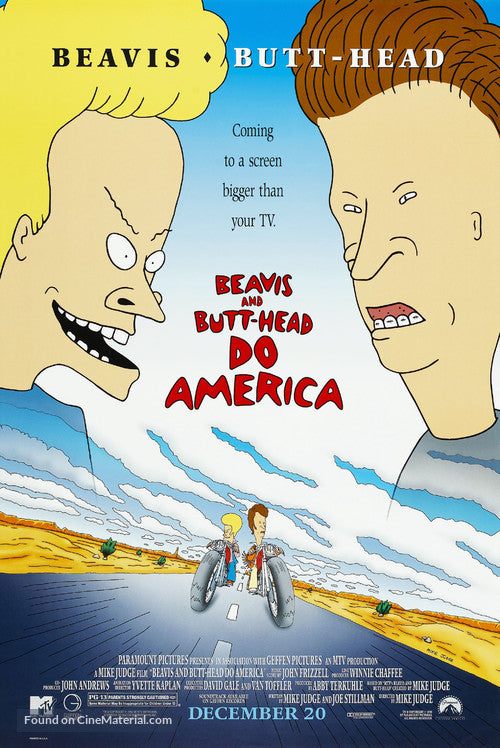 Beavis and Butt-Head Do America Cinema Movie Poster A2 Size