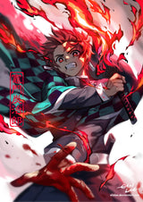 Demon Slayer Anime Design 9 A2 Size Posters-Pixel Demon